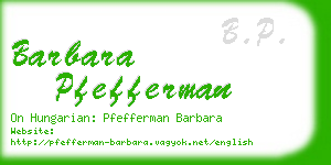 barbara pfefferman business card